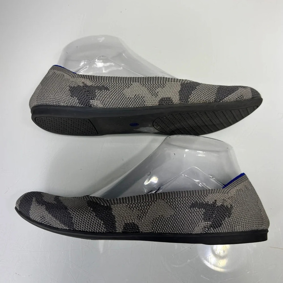Rothy’s Round Toe Gray Camo Neon Heel Stripe Flats Retired Rare Size 6.5 - Picture 7 of 13